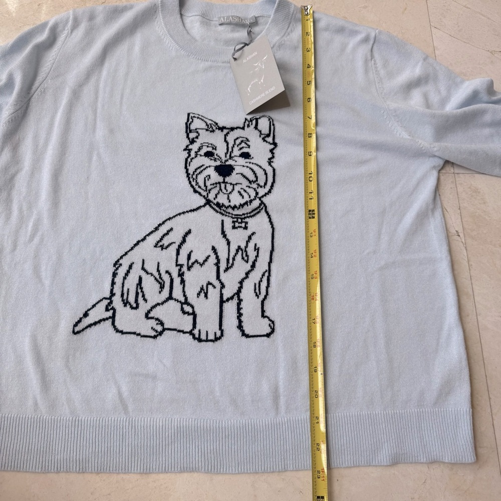 Alachan Koa Westie pullover sweater cotton cashmere blue size L - Picture 11 of 14